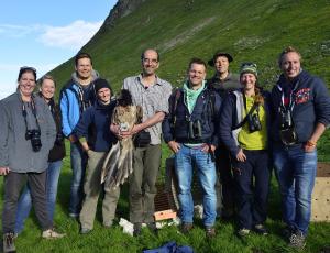 Schils mit dem holländischen Team und dem Team der Stiftung Pro Bartgeier